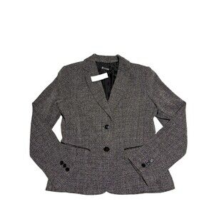NWT New York & Company 7 th Ave Womens Black/Gray  Blazer Jacket Sz 8